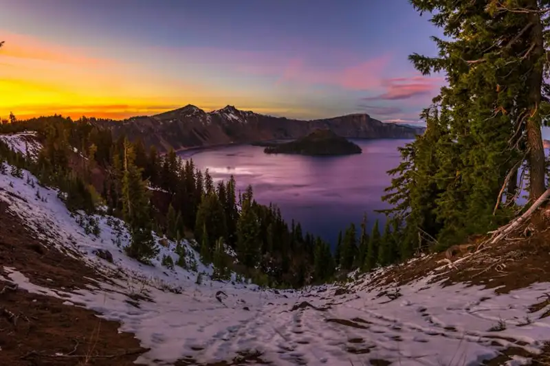 Crater Lake at Sunset