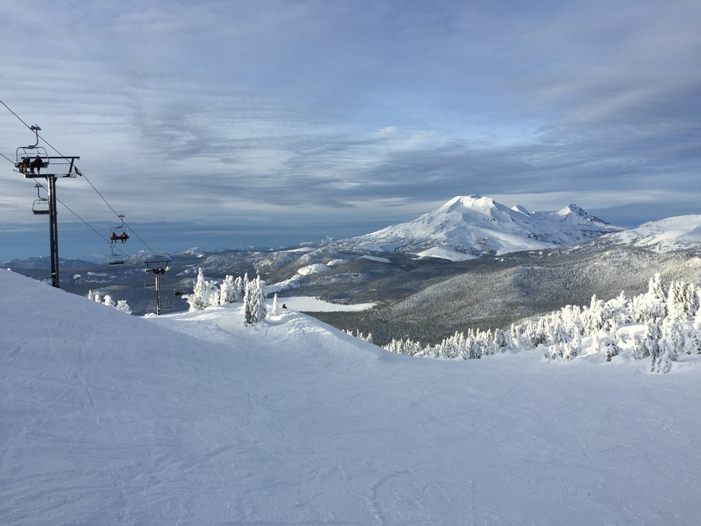 View from Mt Bachelor Ski Resort, ski lift.
